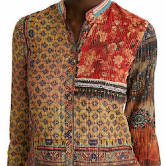 Desigual Cotton Multiprint Button Down Blouse NWT - Picture 15 of 15